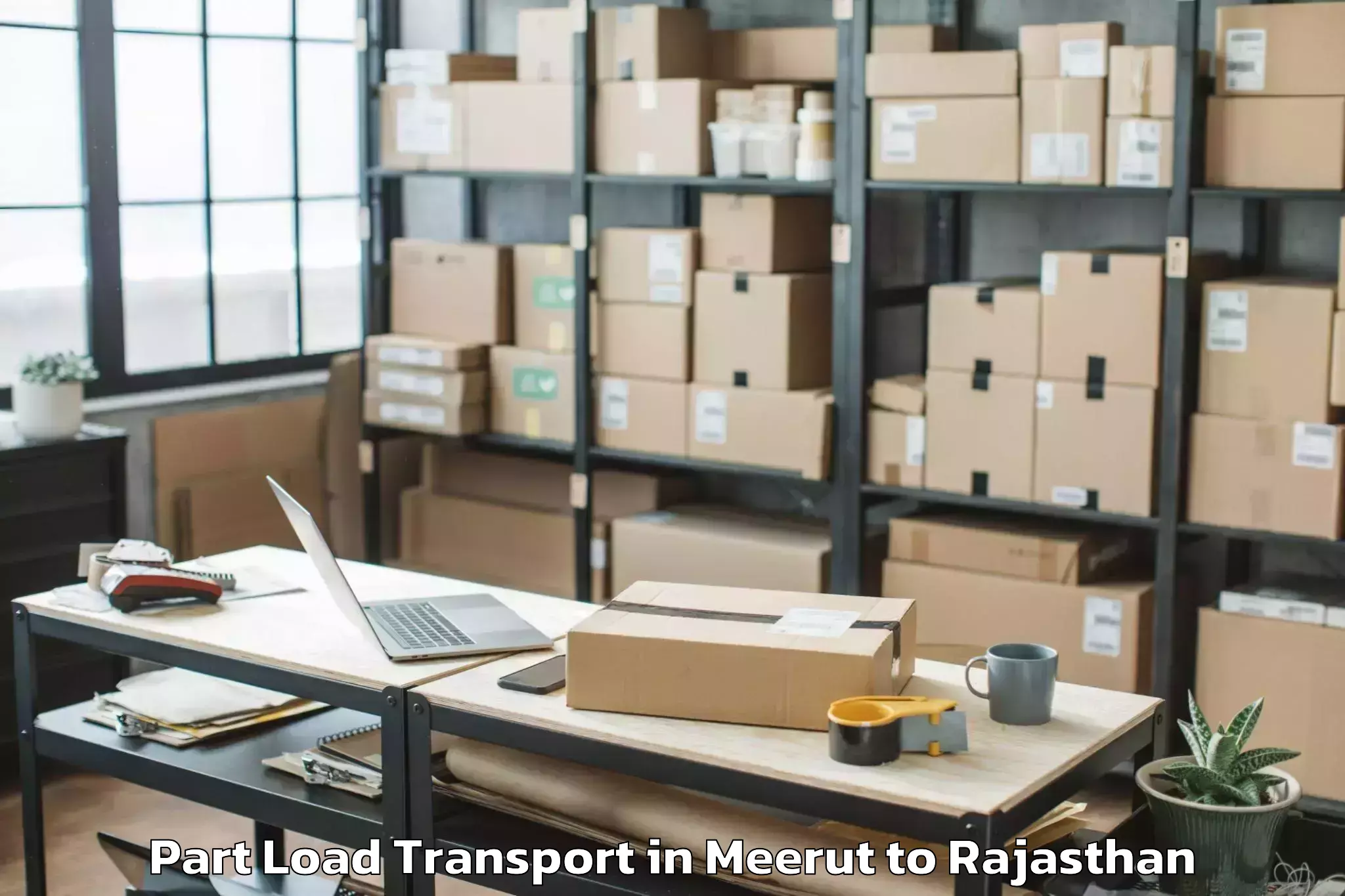 Professional Meerut to Nims University Jaipur Part Load Transport